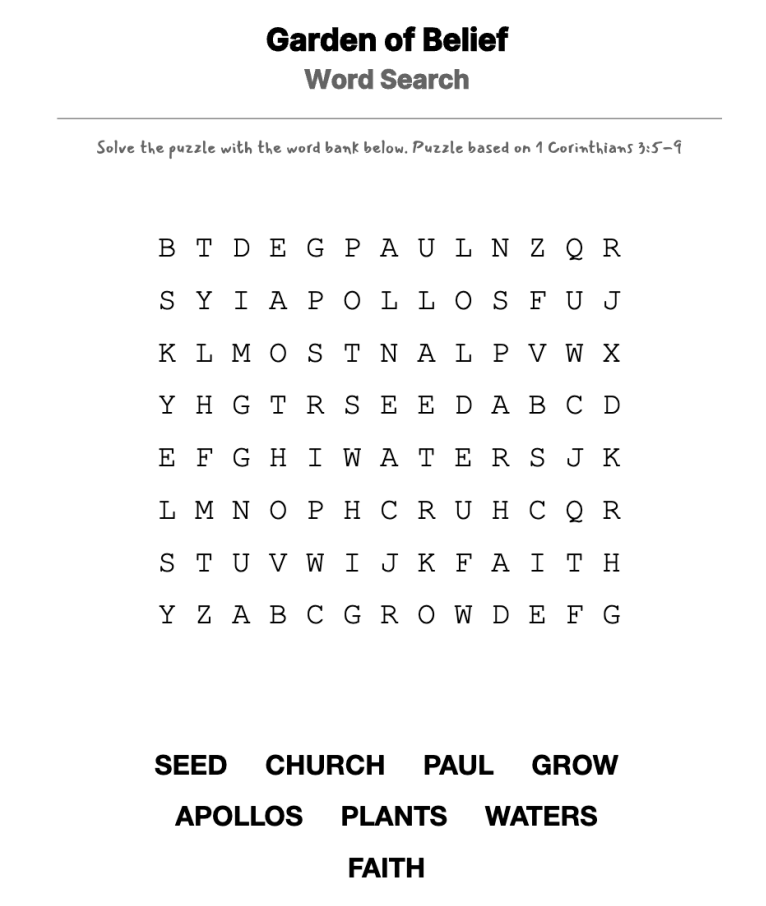 Who Can Make a Seed Grow? word-search